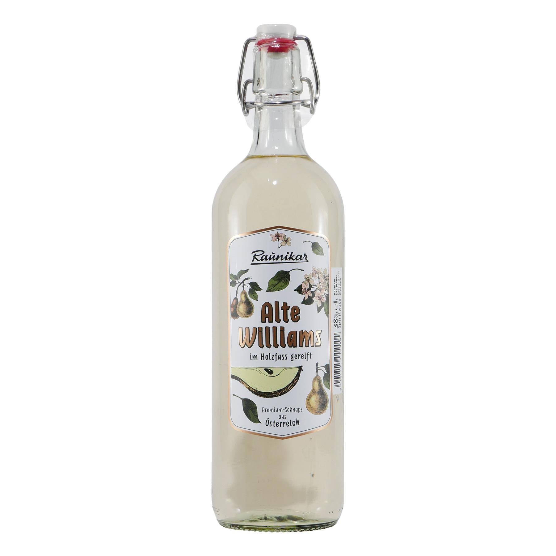 Raunikar Alte Williams Obstbrand mit Geschenk-HK