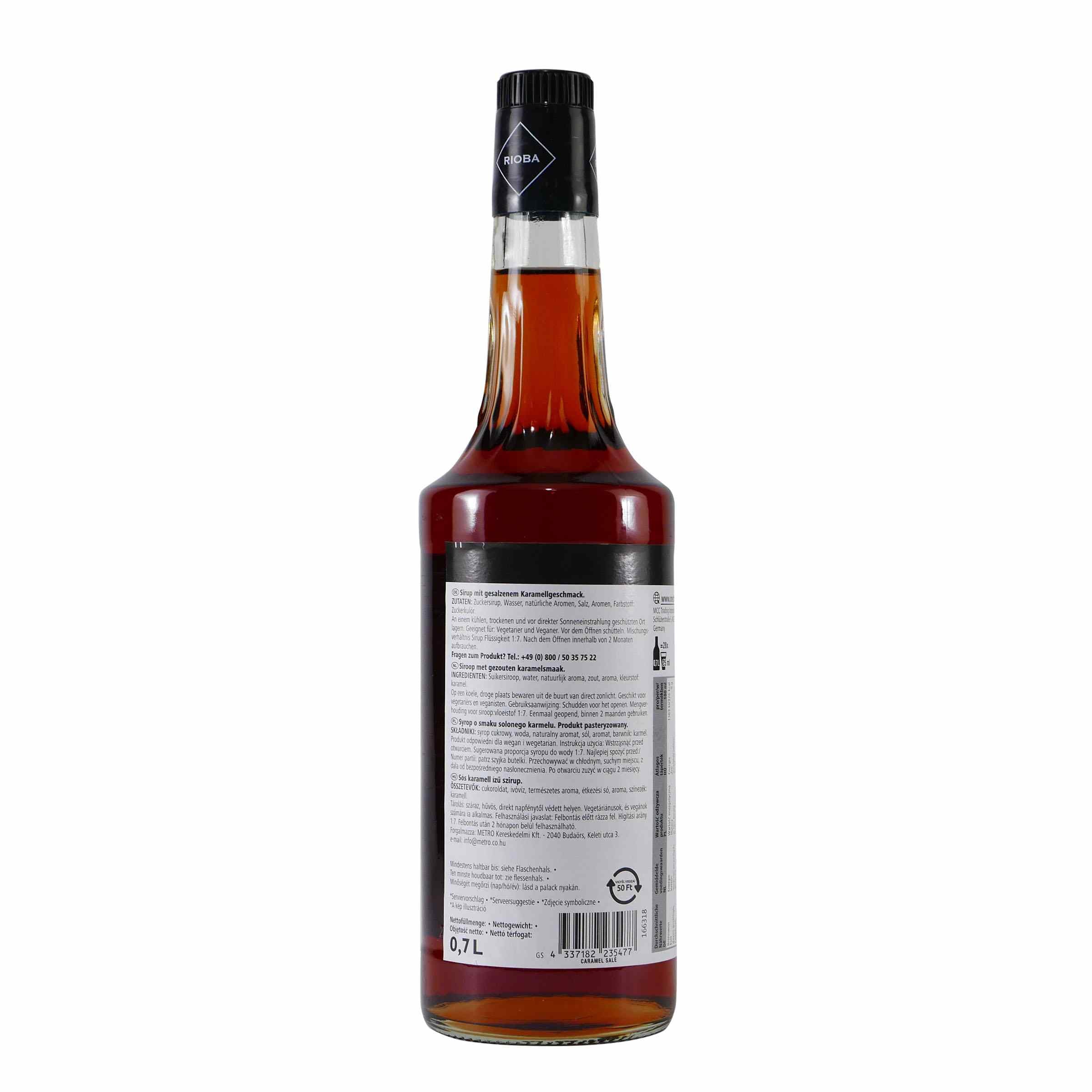 Rioba Salted Caramel Flavour Syrup (6 x 0,7L)