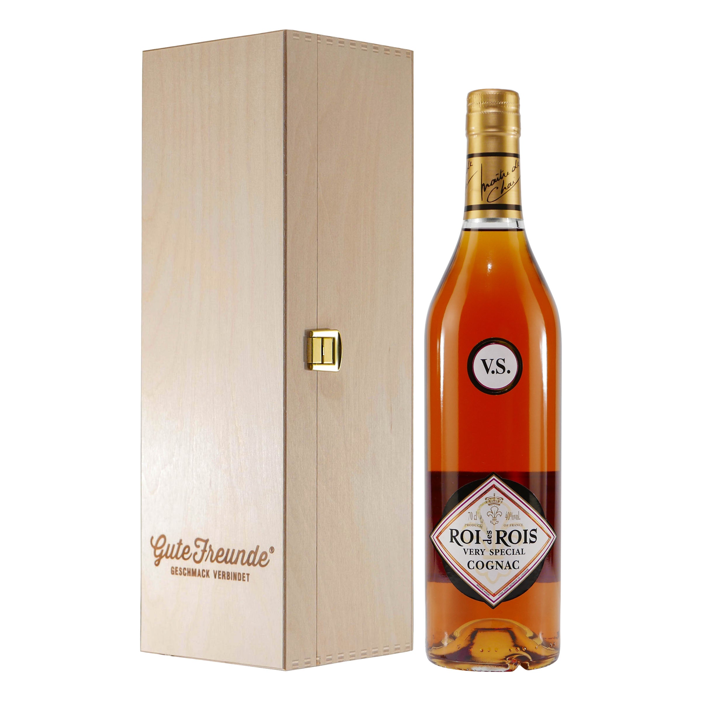 Roi des Rois Cognac mit Geschenk-Holzkiste