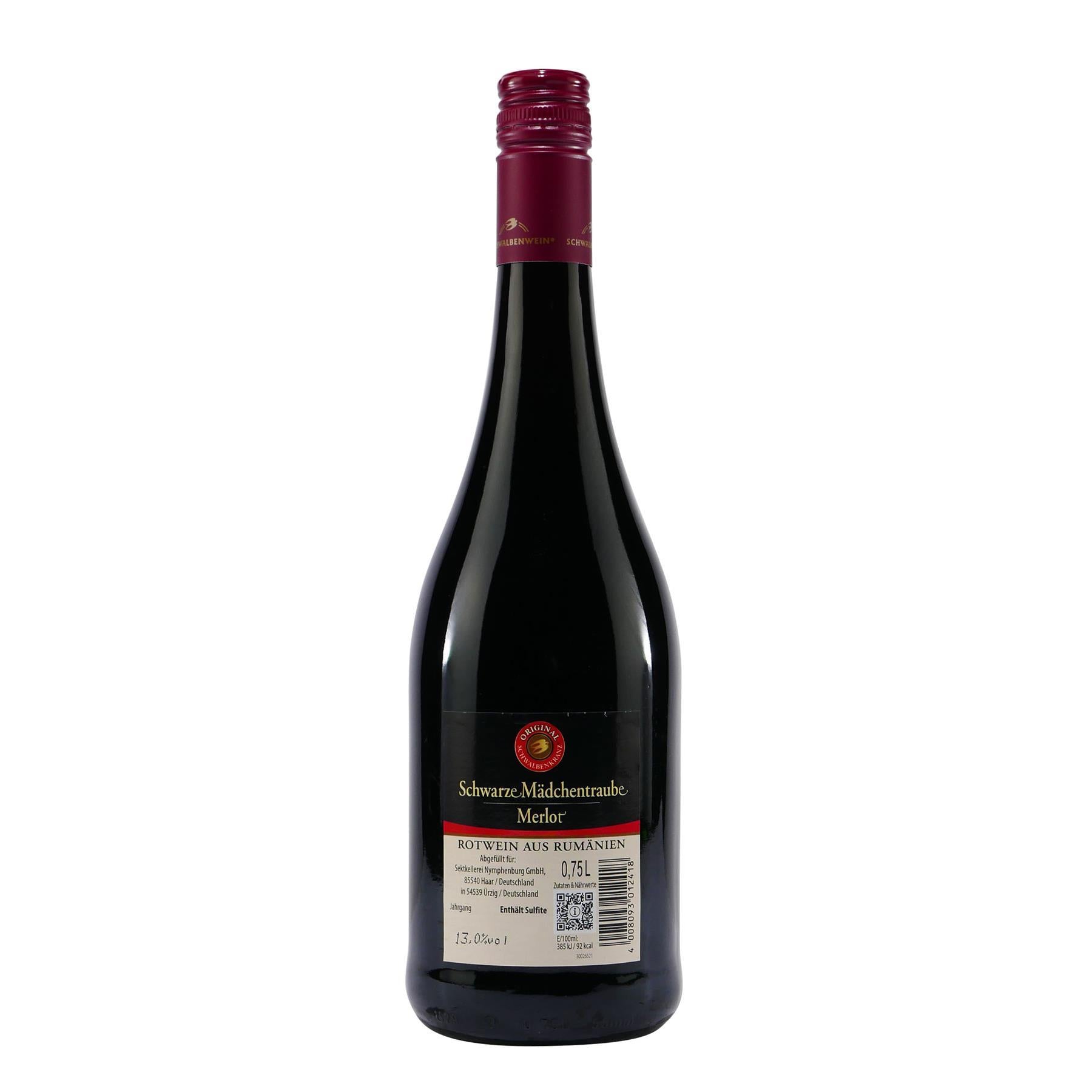 Schwarze Mädchentraube Merlot Rotwein -lieblich- (6 x 0,75L)
