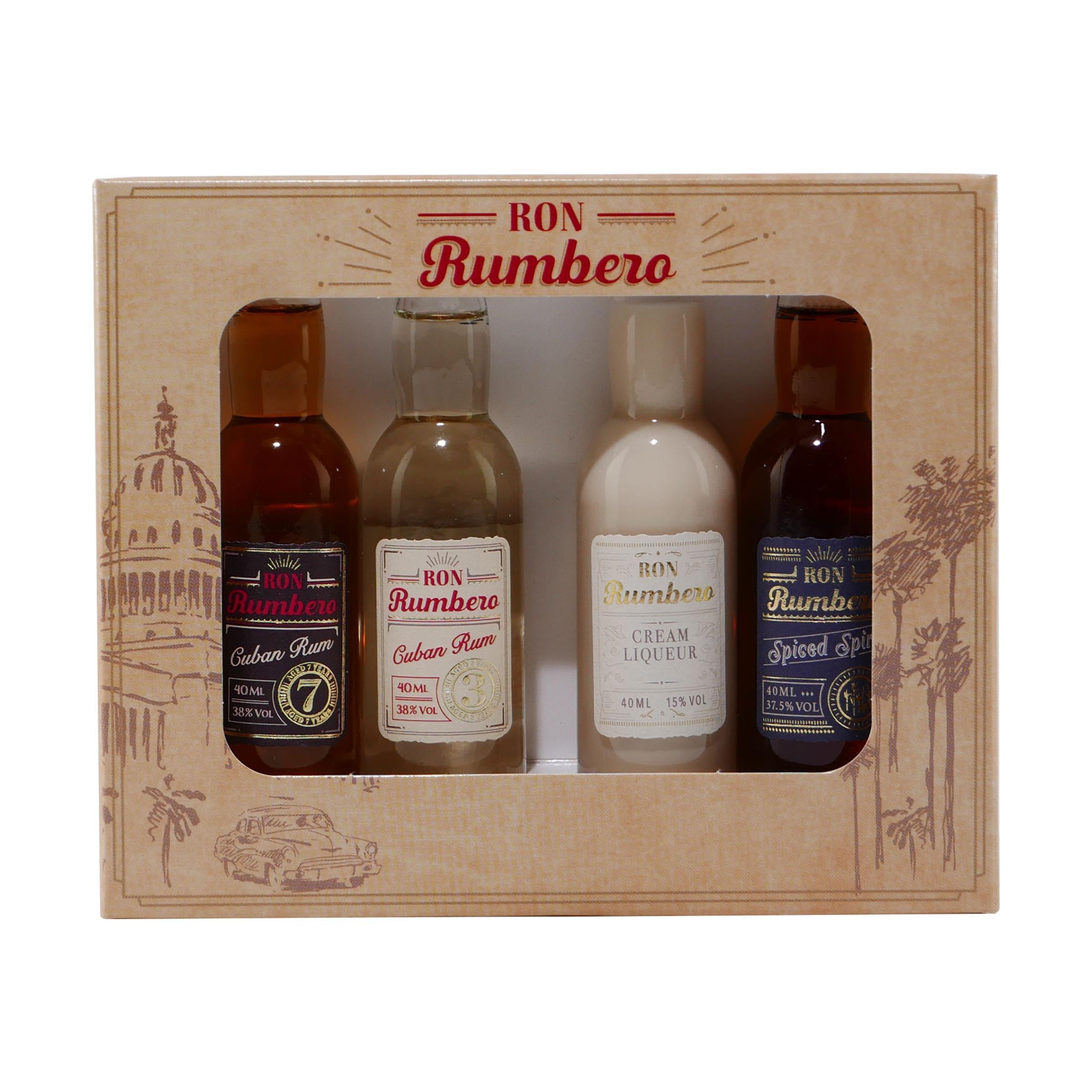 Ron Rumbero Rum-Tastingset (4 x 0,04L): Entdecken Sie die Vielfalt des Rums