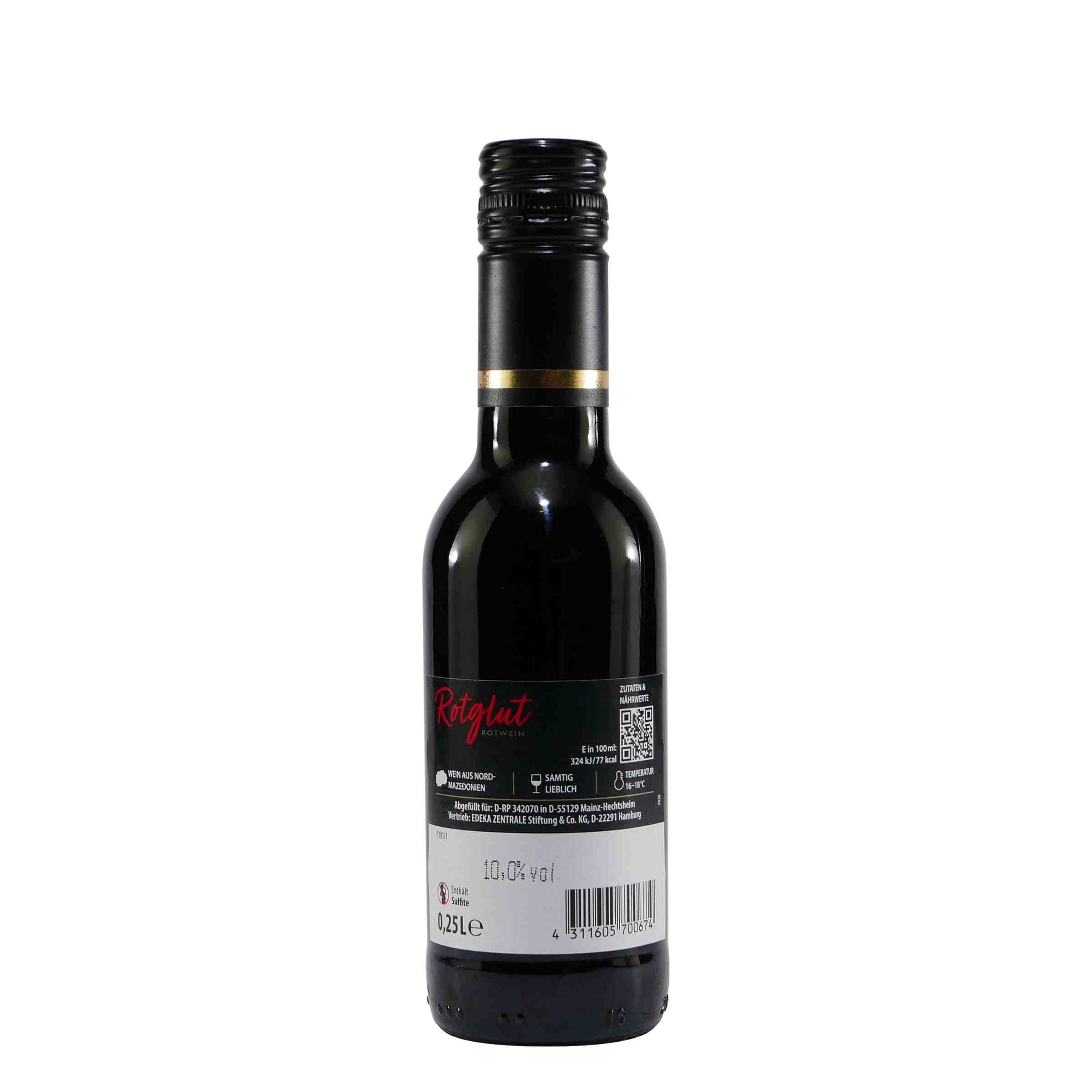 Rotglut Mazedonischer Rotwein -lieblich- (12 x 0,25L)