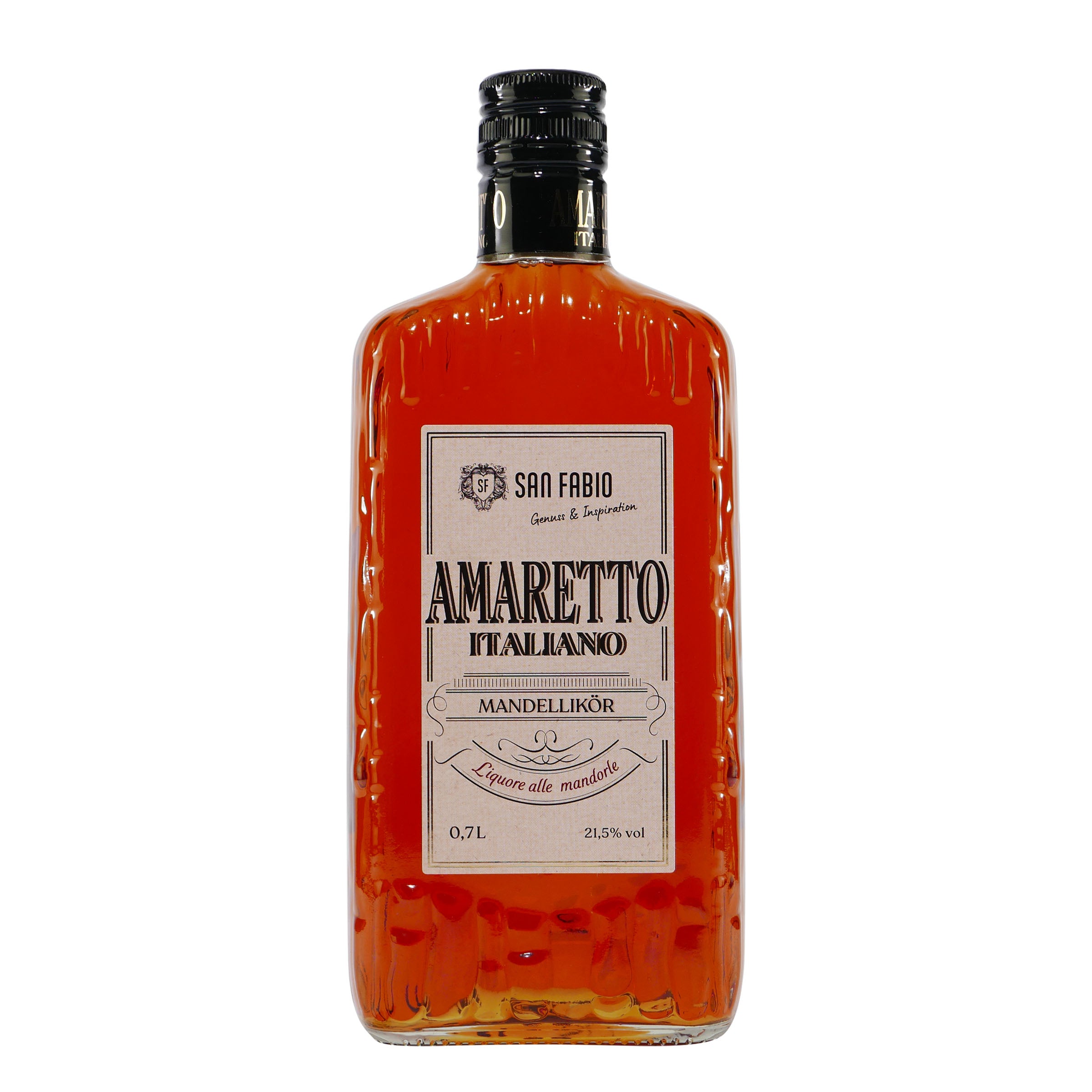 San Fabio Amaretto Italiano Mandellikör mit Geschenk-Holzkiste