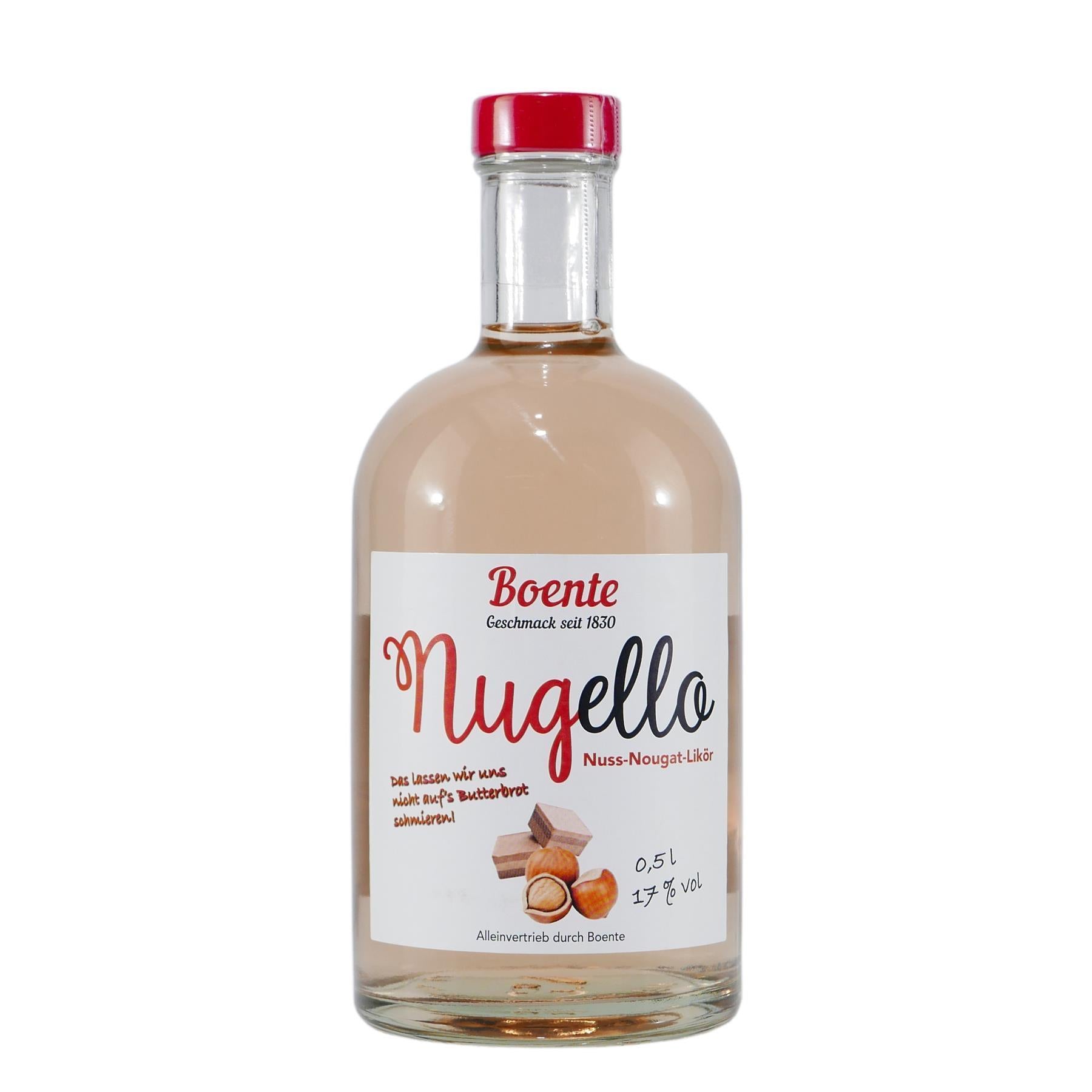 Boente Nugello Nuss-Nougat-Likör mit Geschenk-Holzkiste