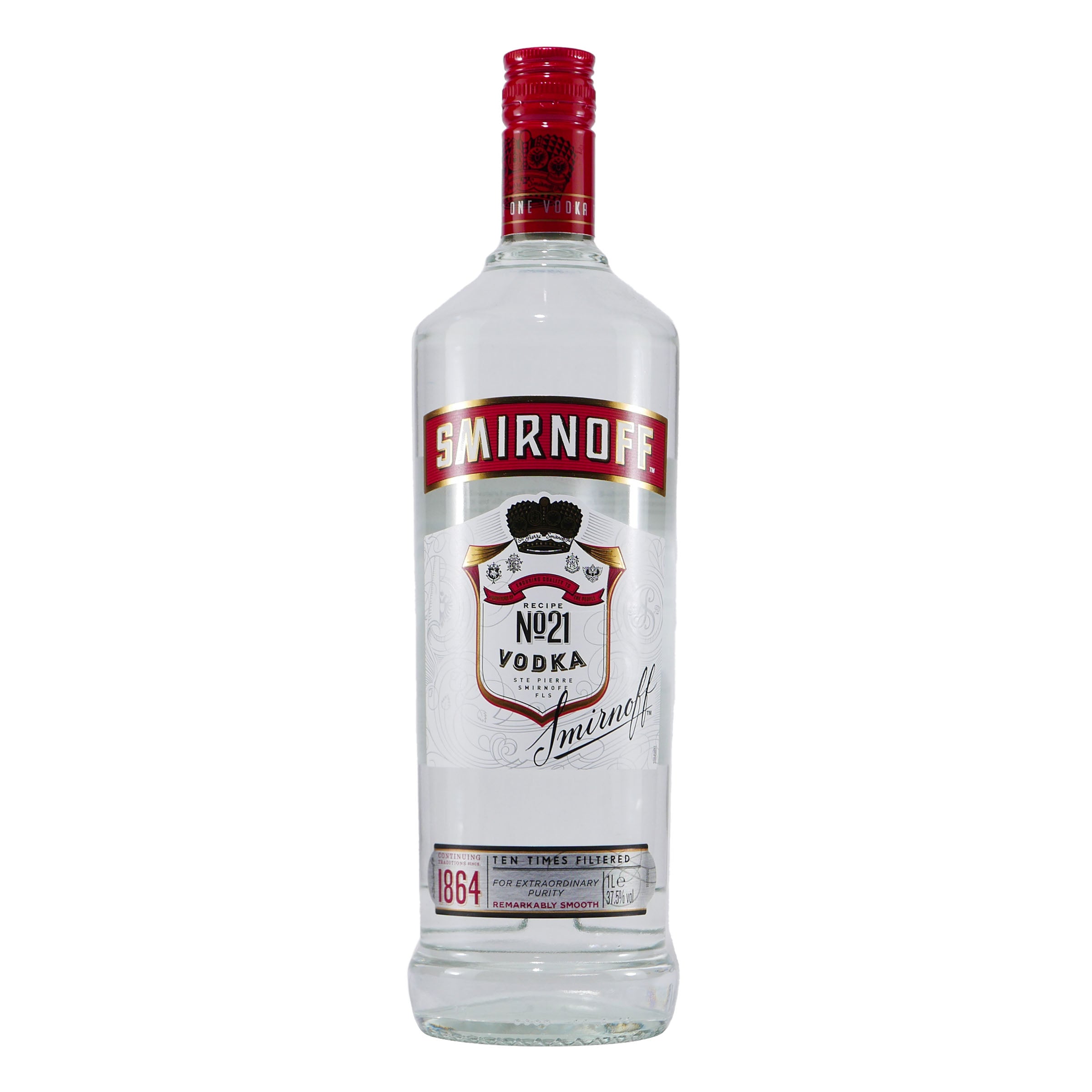 Smirnoff Red Label Vodka mit Geschenk-Holzkiste