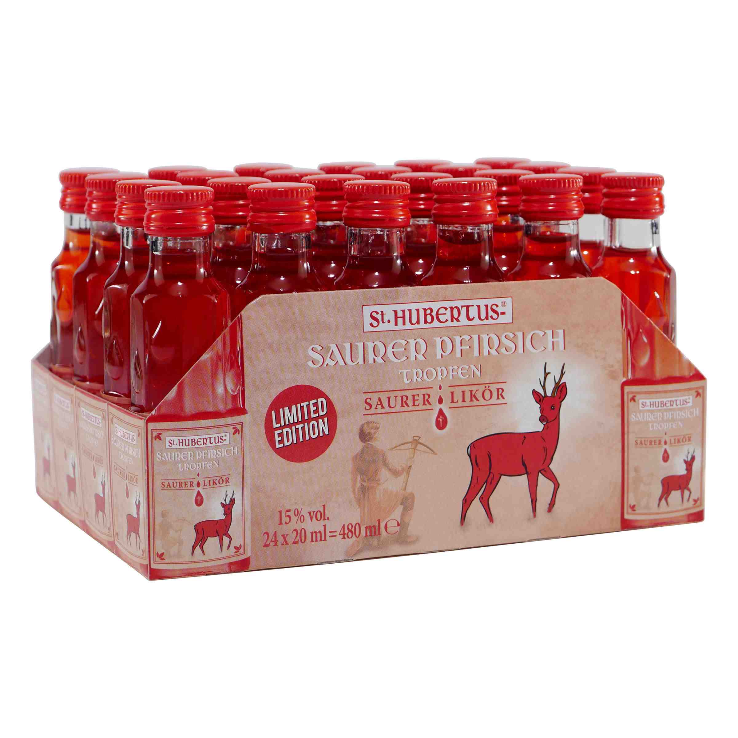 St. Hubertus Tropfen Saurer Pfirsich (24 x 0,02L)