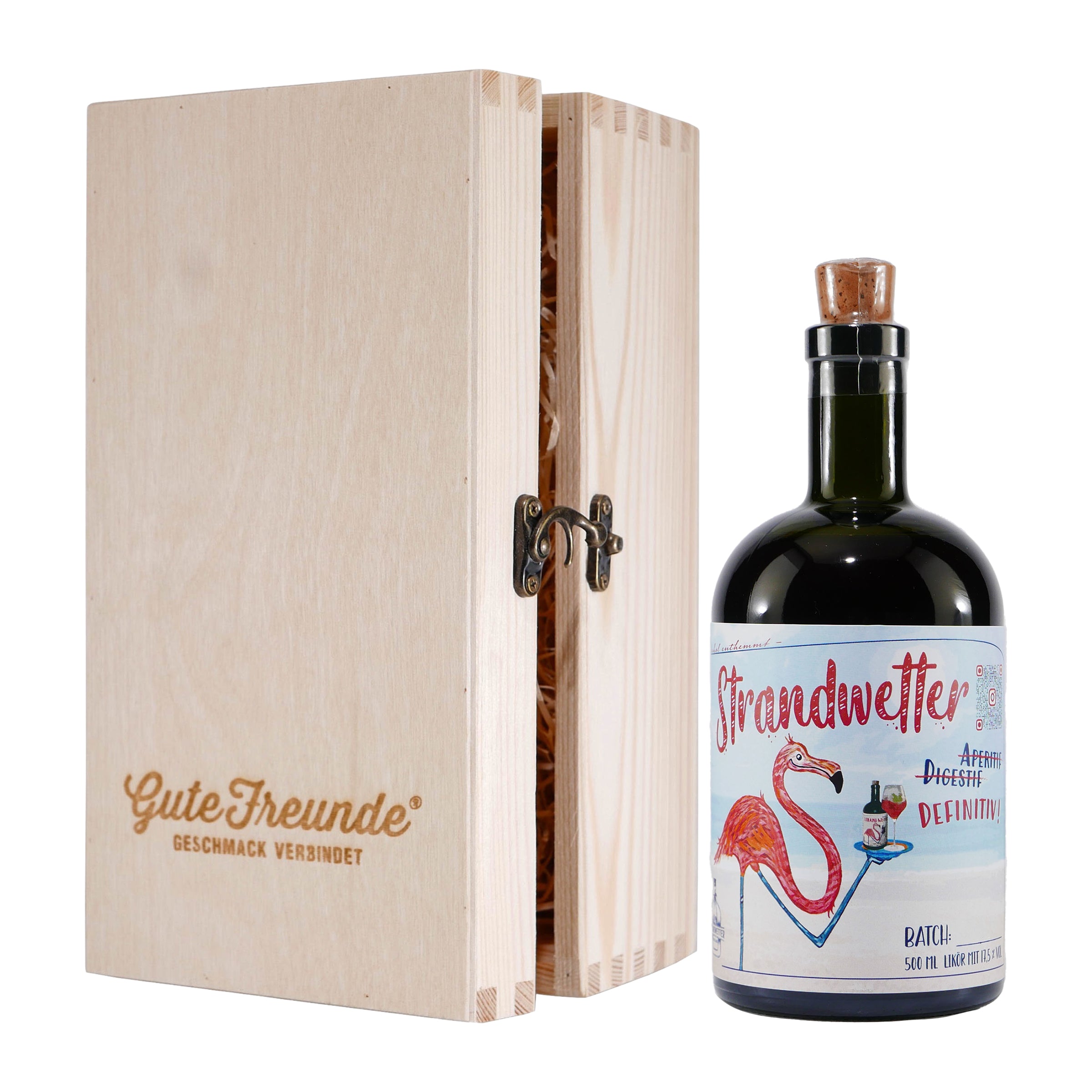 Strandwetter Cocktail-Likör mit Geschenk-Holzkiste