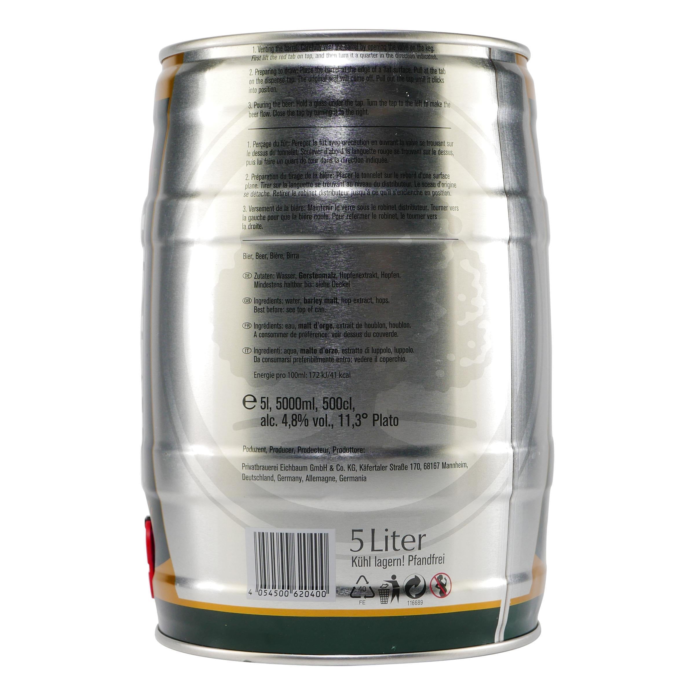 Eichbaum Ureich Premium Pils Bierfass (2 x 5,0L)