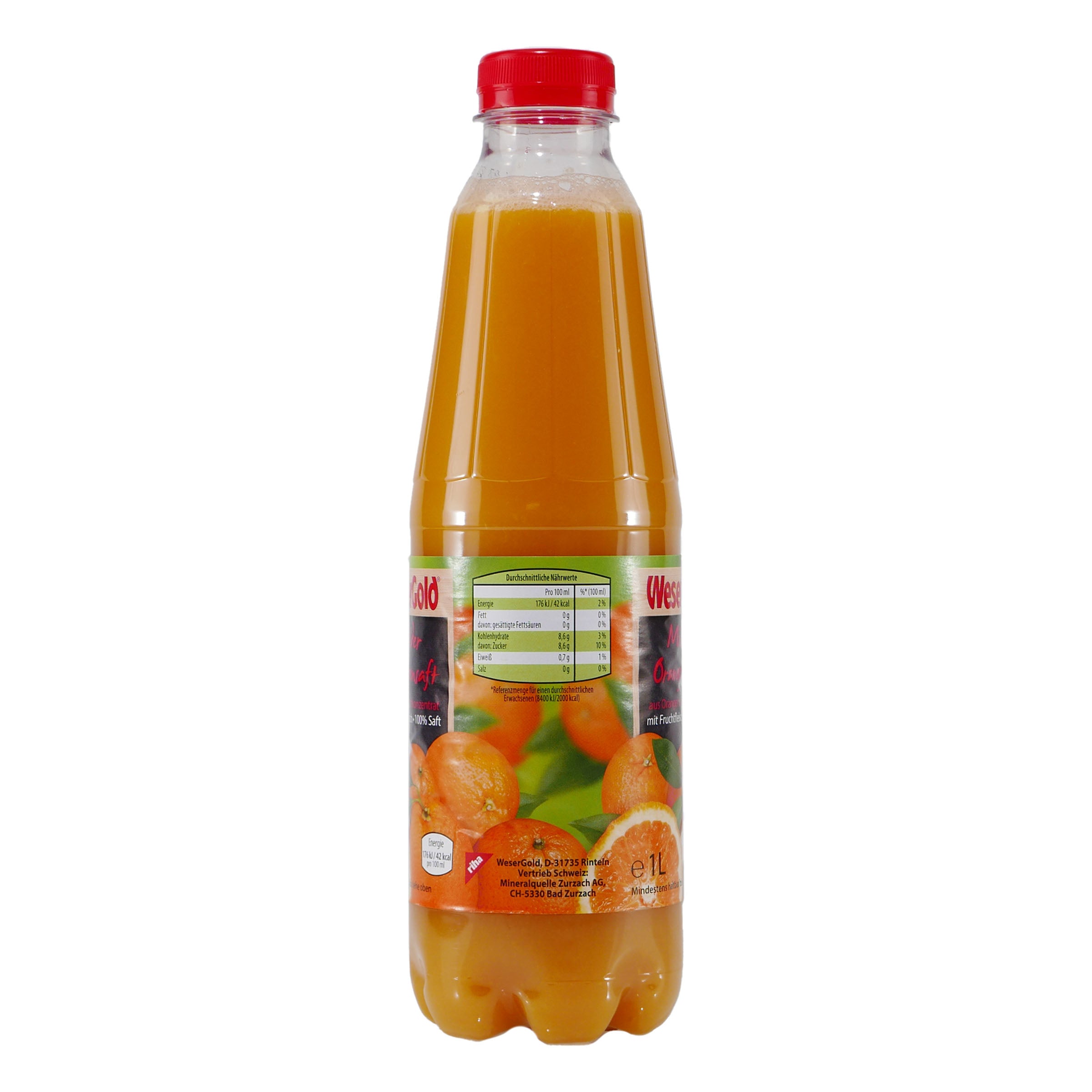 WeserGold Milder Orangensaft (6 x 1,0L)