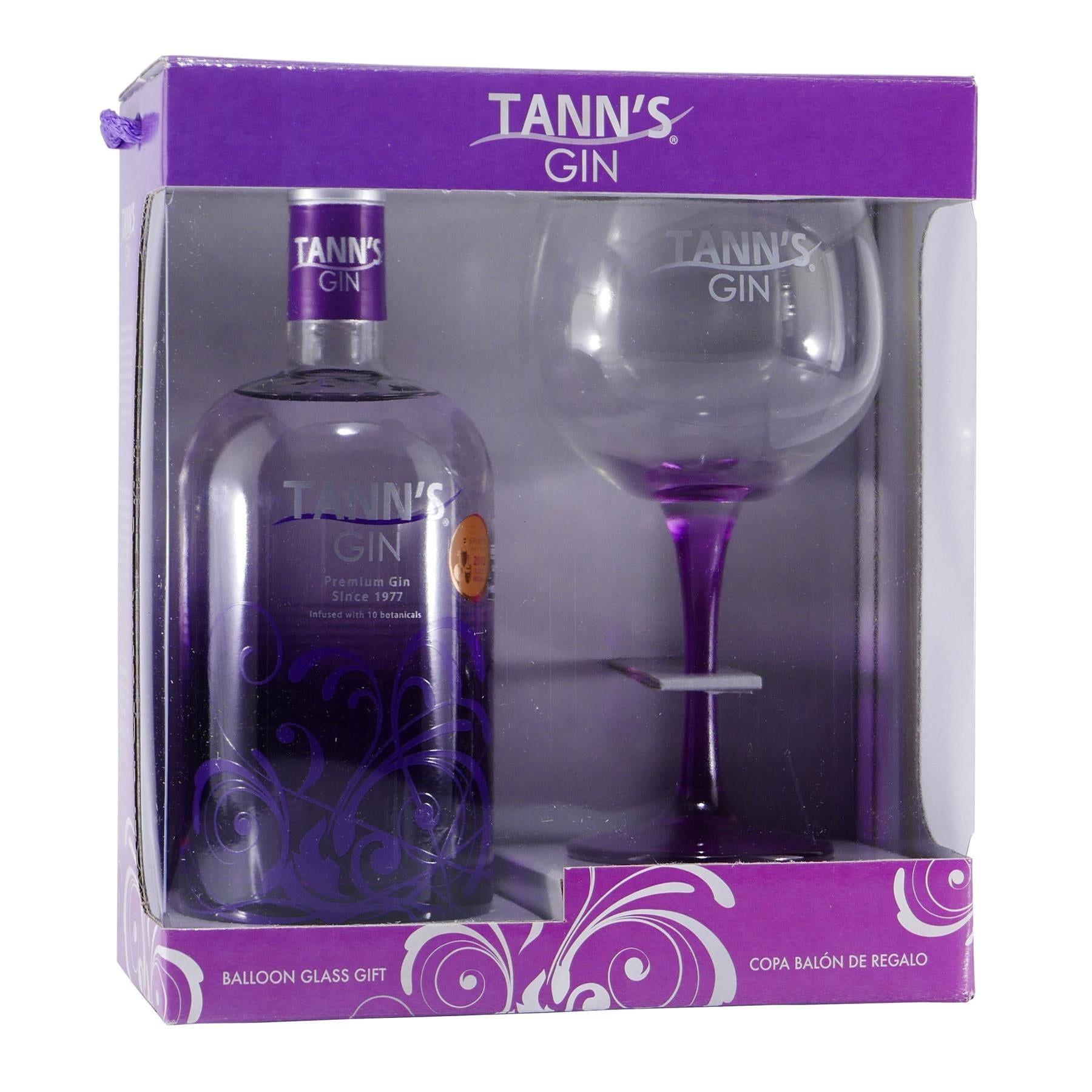 Tann's Premium Gin 10 Botanicals infused – Giftset 0,7L+Glas
