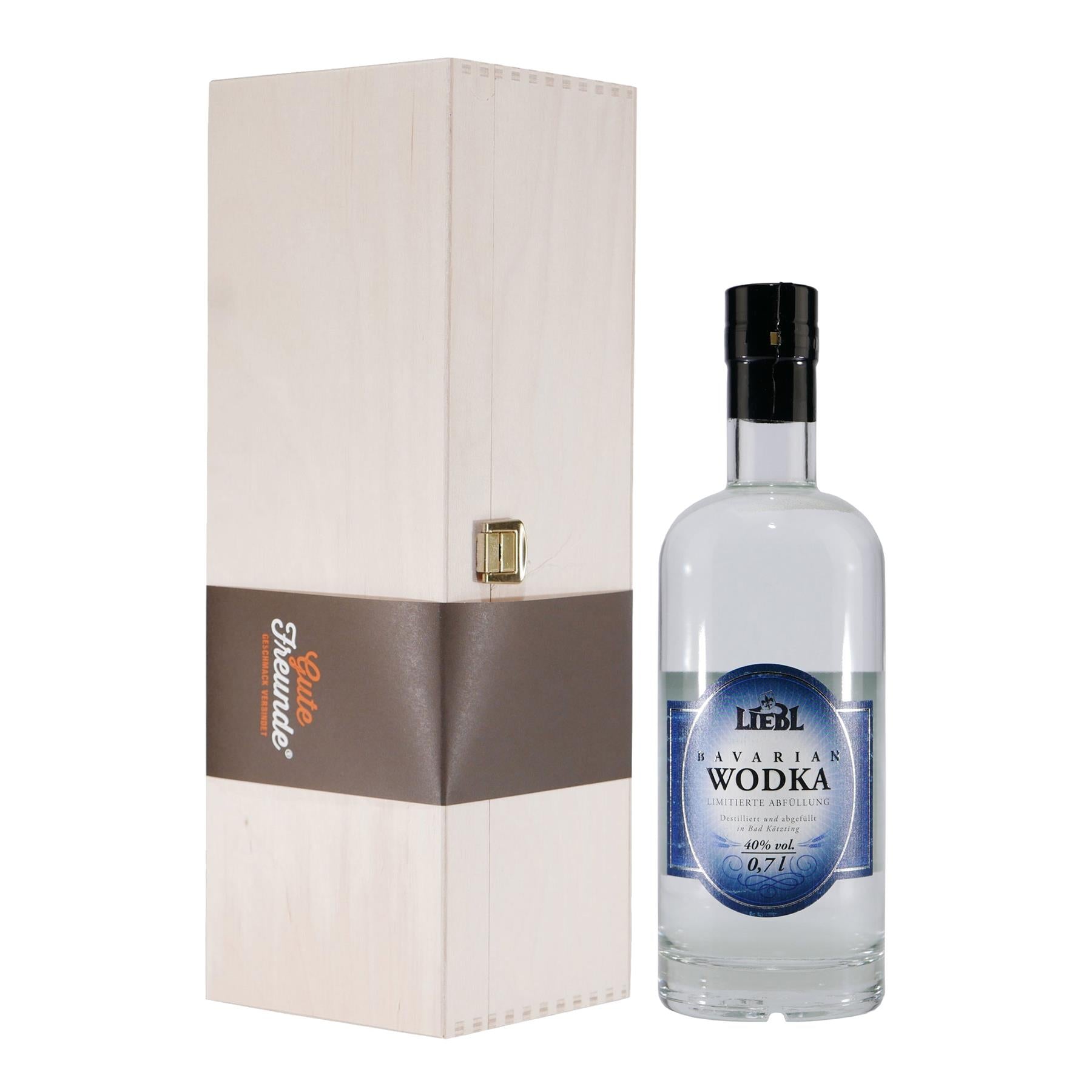Liebl Bavarian Wodka mit Geschenk-Holzkiste