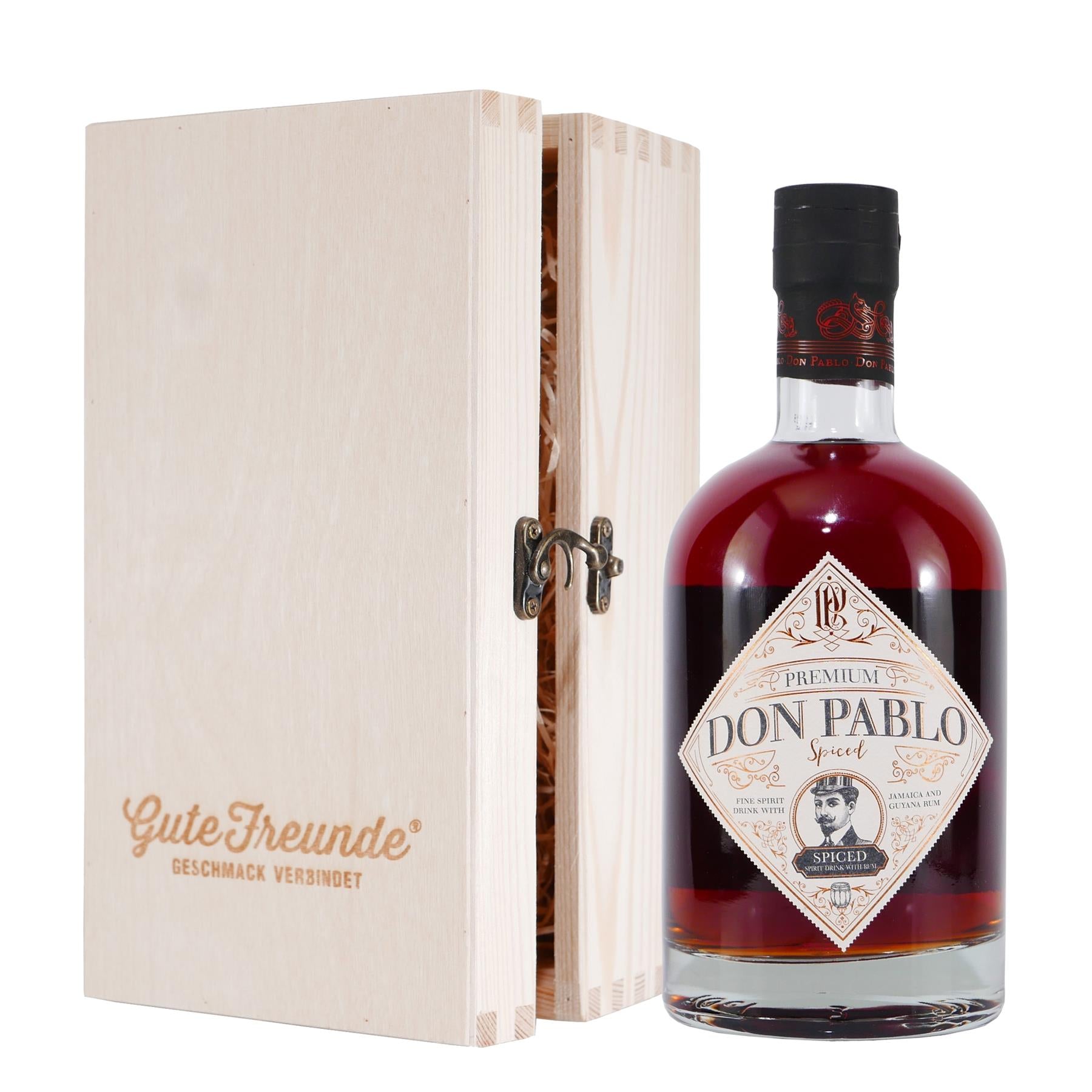 Don Pablo Premium Spiced Rum mit Geschenk-HK