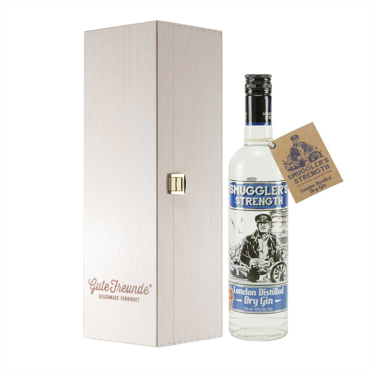 Smugglers Strength London Dry Gin mit Geschenk-HK