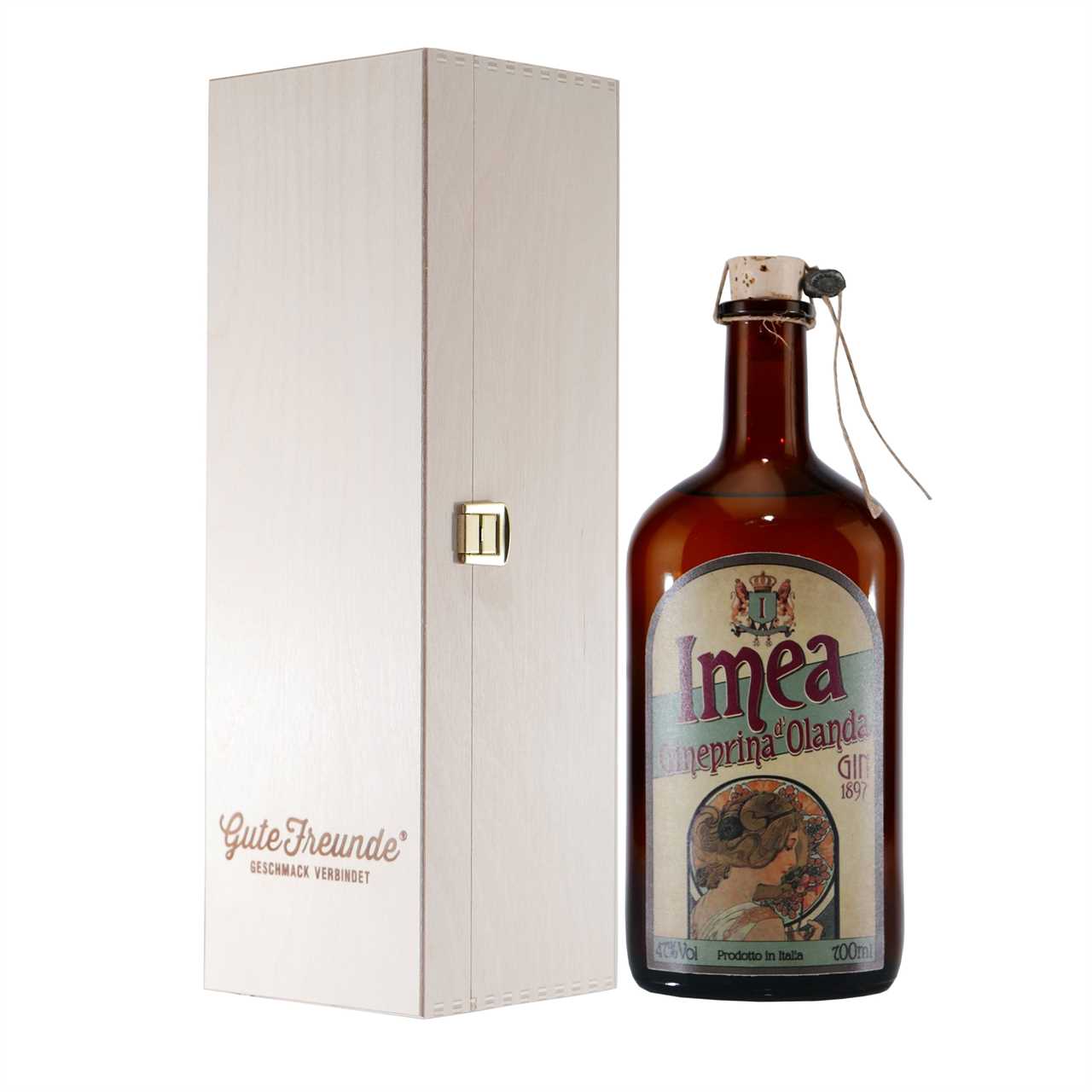 Imea Gineprina d'Olanda Gin mit Geschenk-Holzkiste