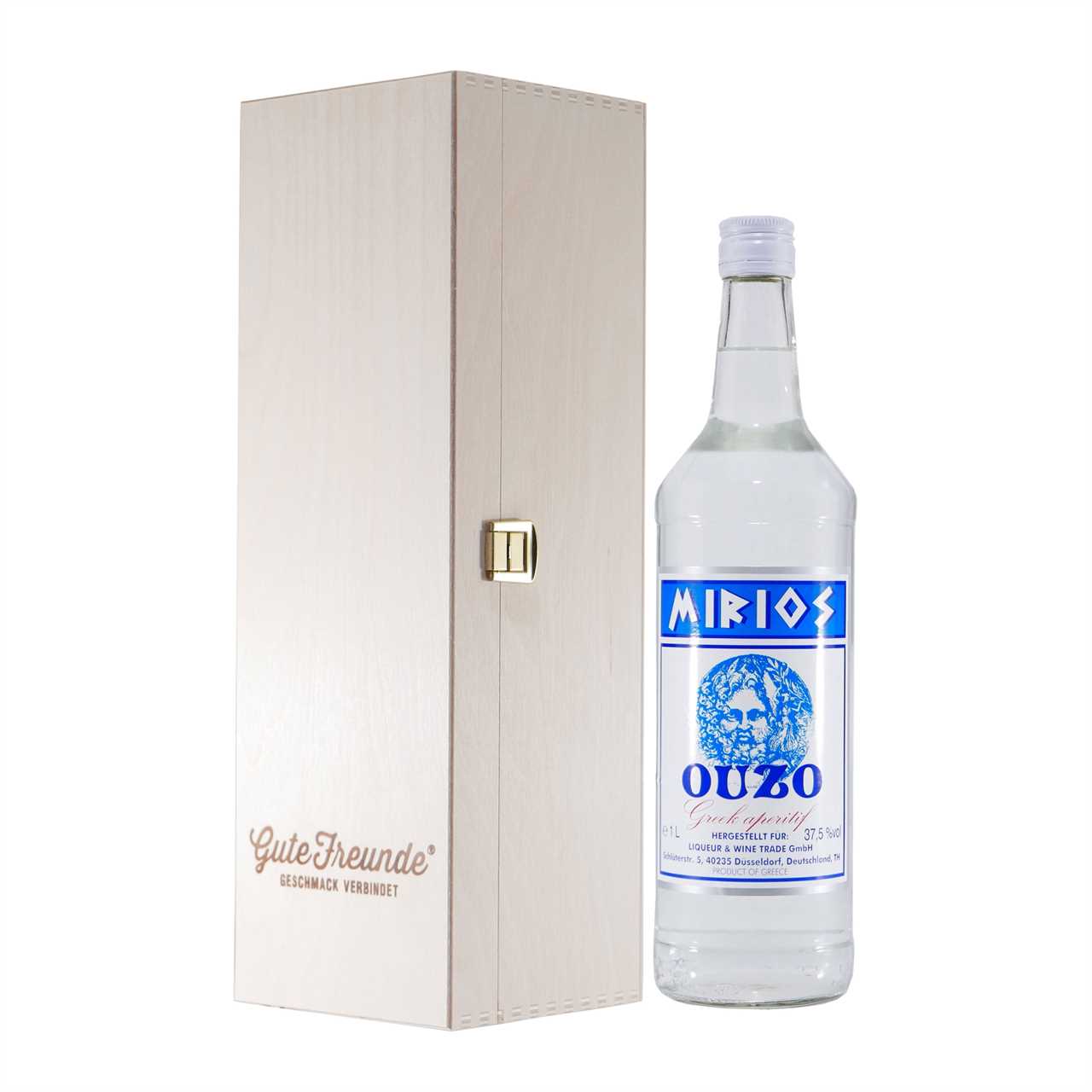 Mirios Ouzo - Greek Anis-Aperitif mit Geschenk-Holzkiste