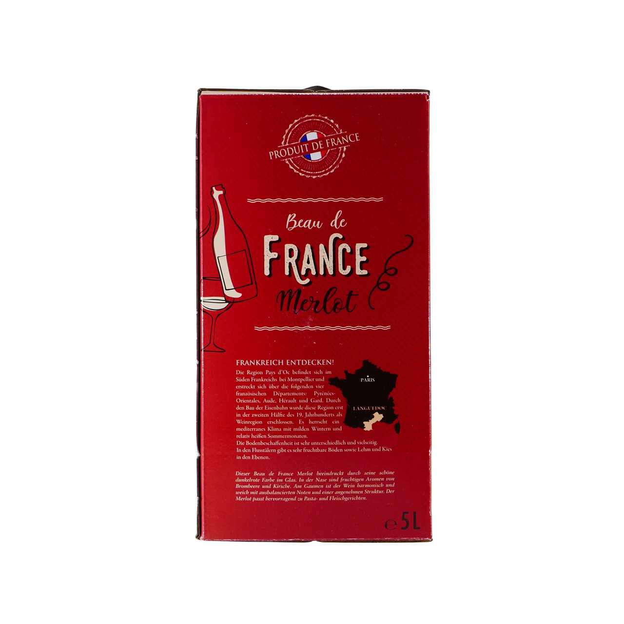 Beau de France Merlot Rotwein -trocken- 5,0L BIB