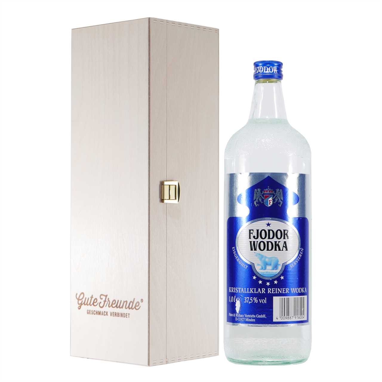 Fjodor Wodka mit Geschenk-Holzkiste